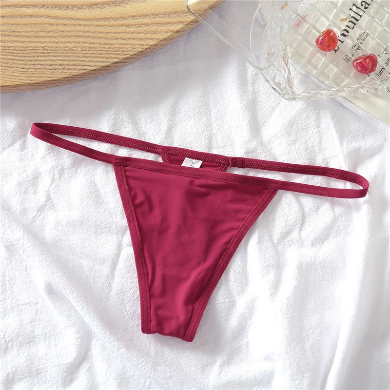 3pcs Cotton Low-Rise Thong Panties for Women – Sexy G-String Bikini Underwear