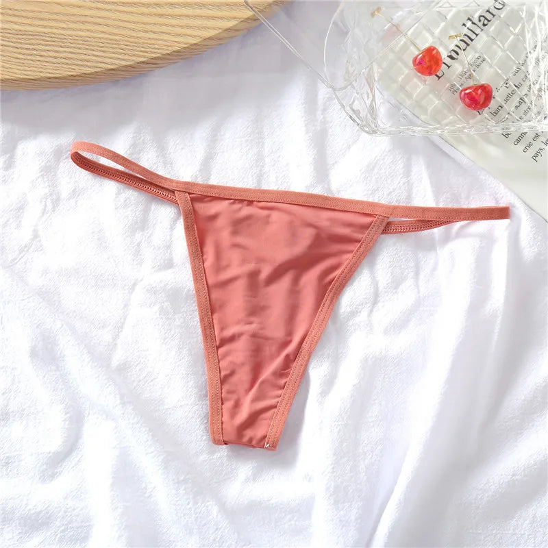 3pcs Cotton Low-Rise Thong Panties for Women – Sexy G-String Bikini Underwear