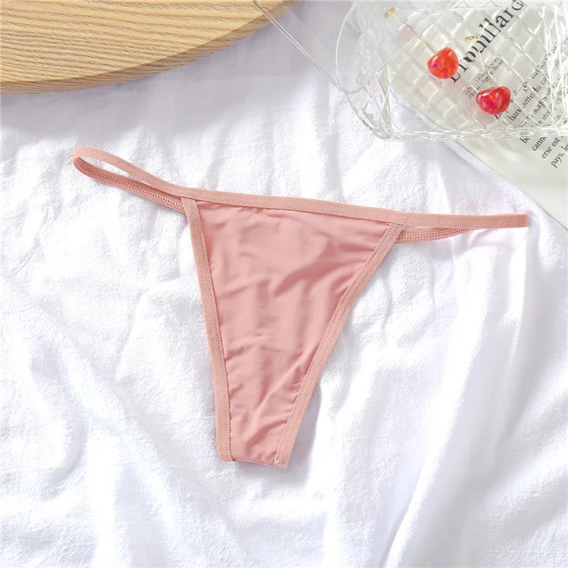 3pcs Cotton Low-Rise Thong Panties for Women – Sexy G-String Bikini Underwear