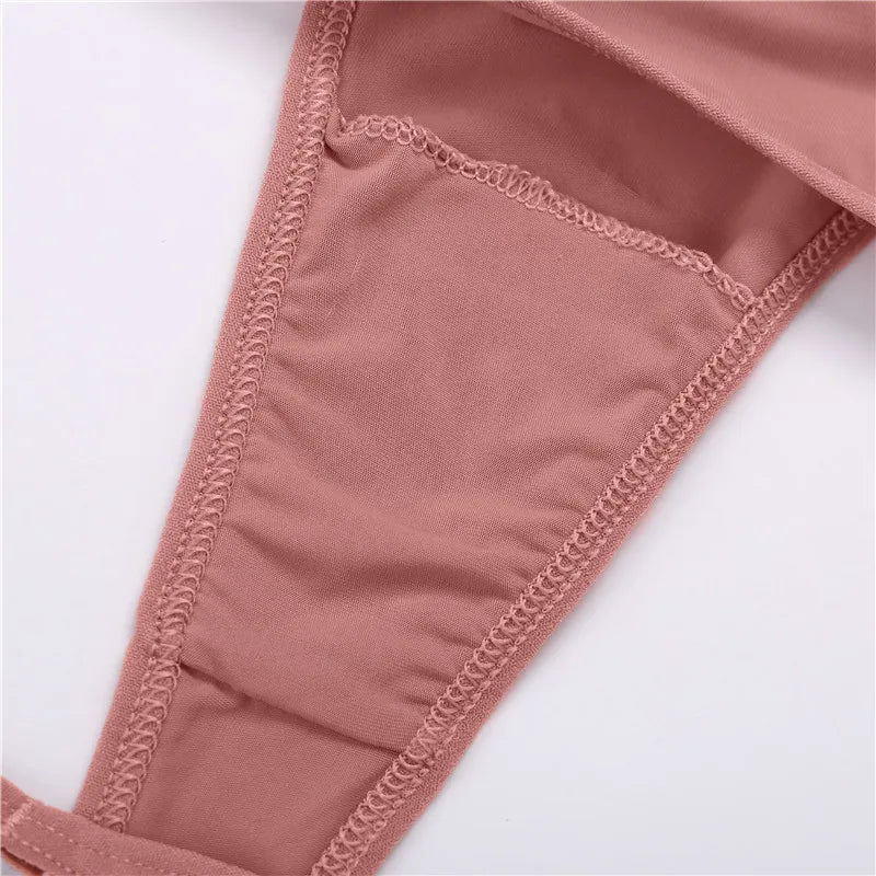 3pcs Cotton Low-Rise Thong Panties for Women – Sexy G-String Bikini Underwear