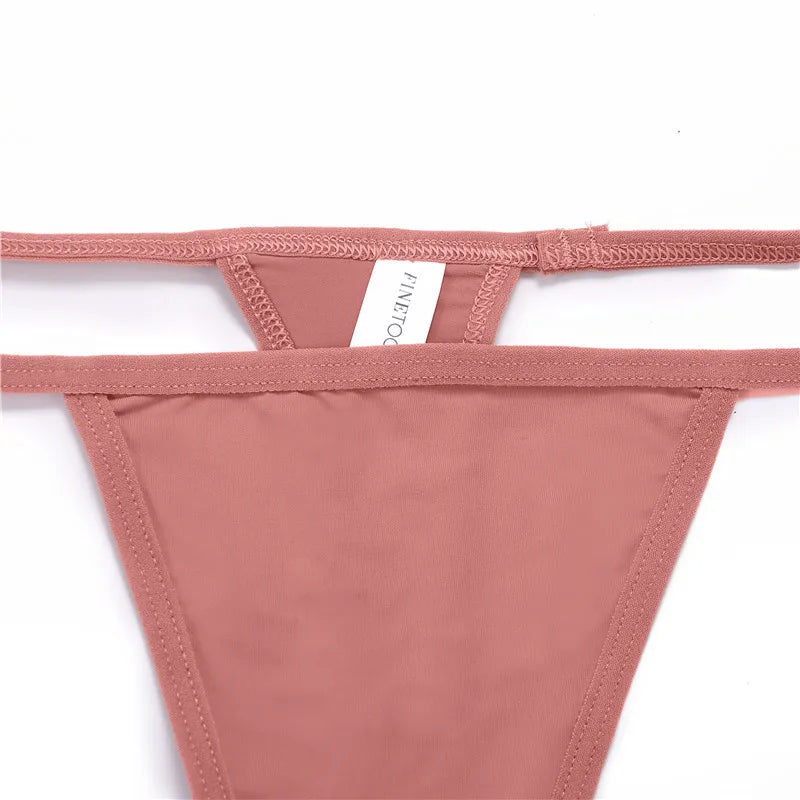 3pcs Cotton Low-Rise Thong Panties for Women – Sexy G-String Bikini Underwear