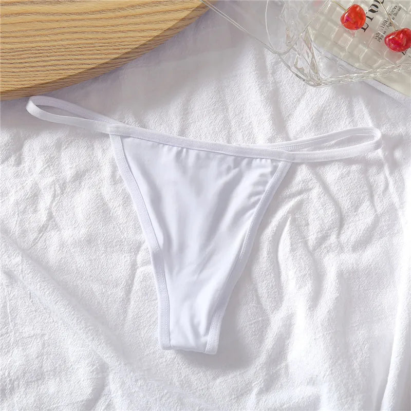 3pcs Cotton Low-Rise Thong Panties for Women – Sexy G-String Bikini Underwear