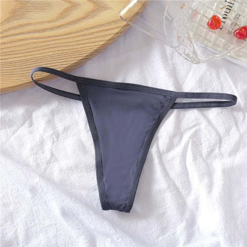 3pcs Cotton Low-Rise Thong Panties for Women – Sexy G-String Bikini Underwear