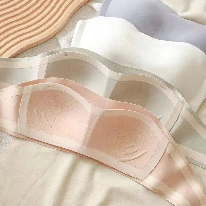 Women’s Seamless Strapless Tube Top Bra – Invisible Push Up Bralette
