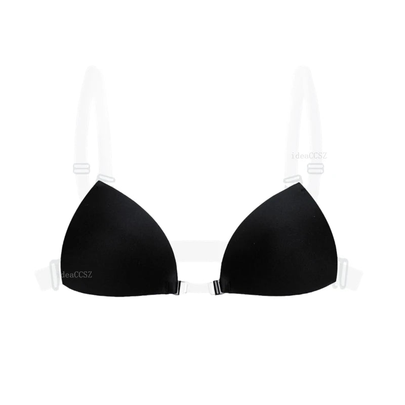 Women’s Sticky Adhesive Bra – Backless Plunge Deep U Neck Invisible Lift