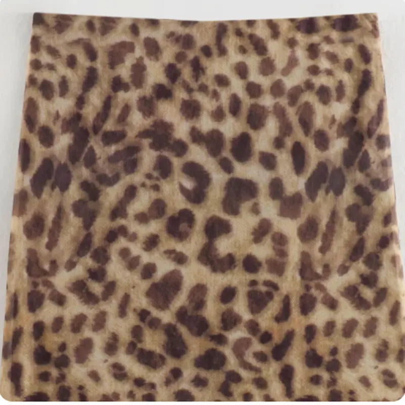 Leopard Print Tulle Midi Skirt for Women – High Waist