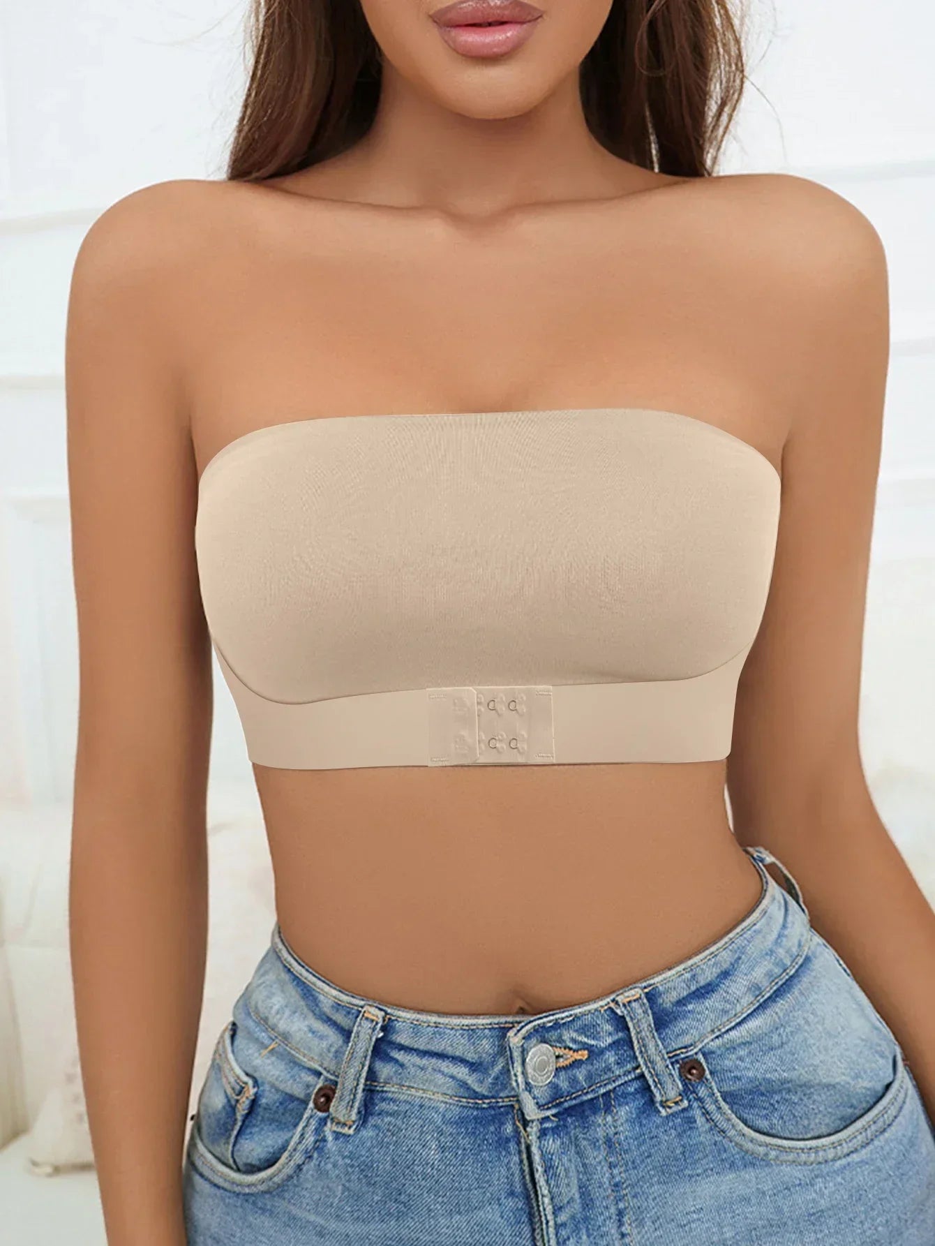 Strapless Seamless Front Button Bra