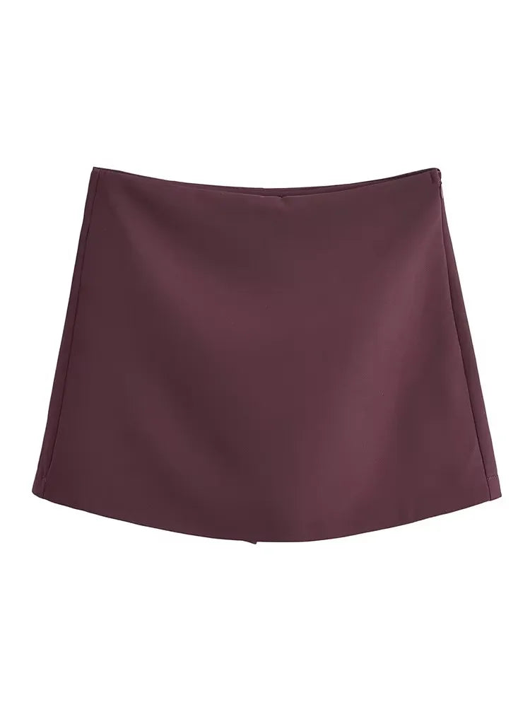 High Waist Solid Mini Skort for Women – Spring Streetwear
