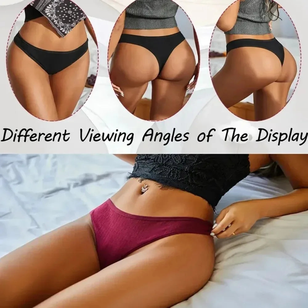 6PCS Women’s Cotton Low Rise Thongs – G-String Panties for Everyday Comfort