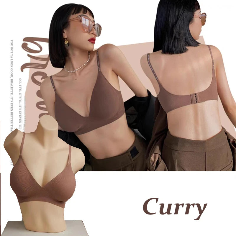 Deep V Neck Seamless Bralette