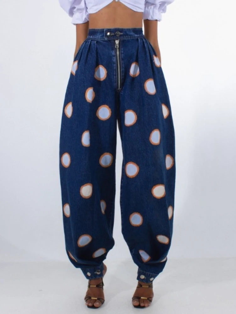 Vintage High Waist Loose Denim Harem Jeans for Women