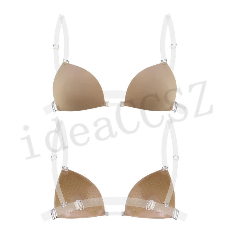 Women’s Sticky Adhesive Bra – Backless Plunge Deep U Neck Invisible Lift