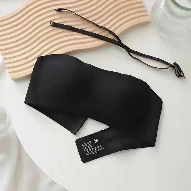 Women’s Seamless Strapless Tube Top Bra – Invisible Push Up Bralette