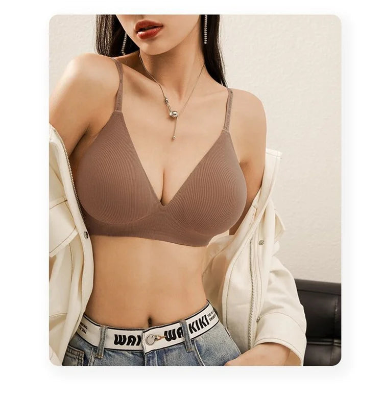 Deep V Neck Seamless Bralette