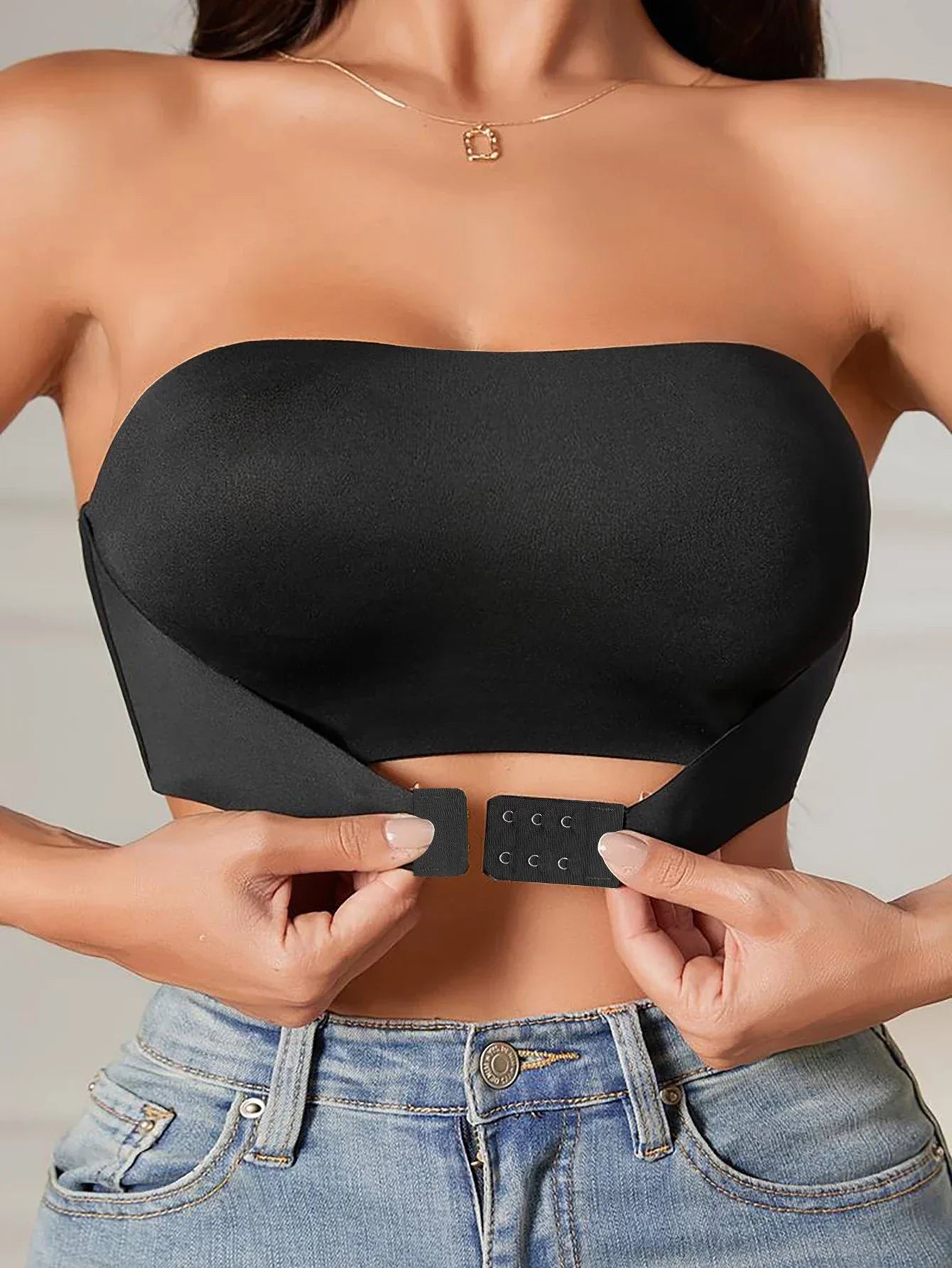 Strapless Seamless Front Button Bra