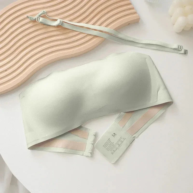 Women’s Seamless Strapless Tube Top Bra – Invisible Push Up Bralette