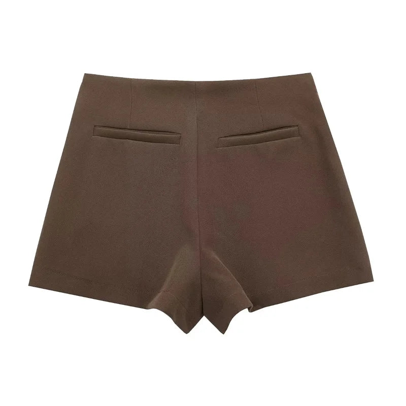 Black High Waist Asymmetrical Mini Skort for Women