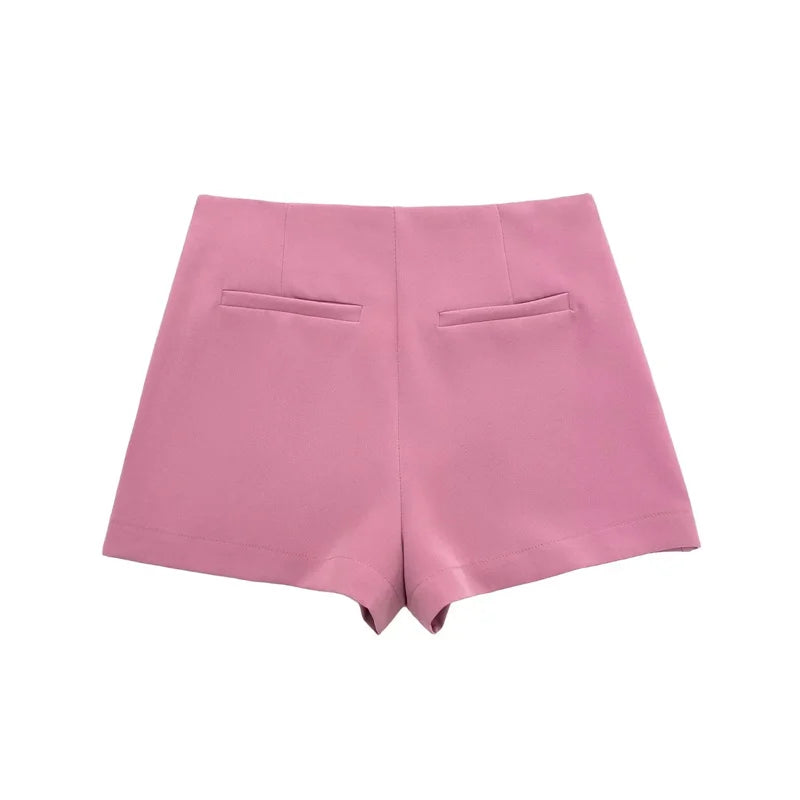 Black High Waist Asymmetrical Mini Skort for Women