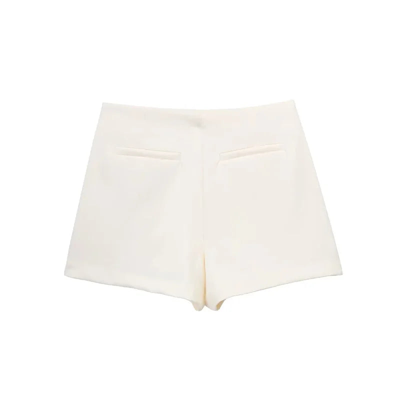 Black High Waist Asymmetrical Mini Skort for Women