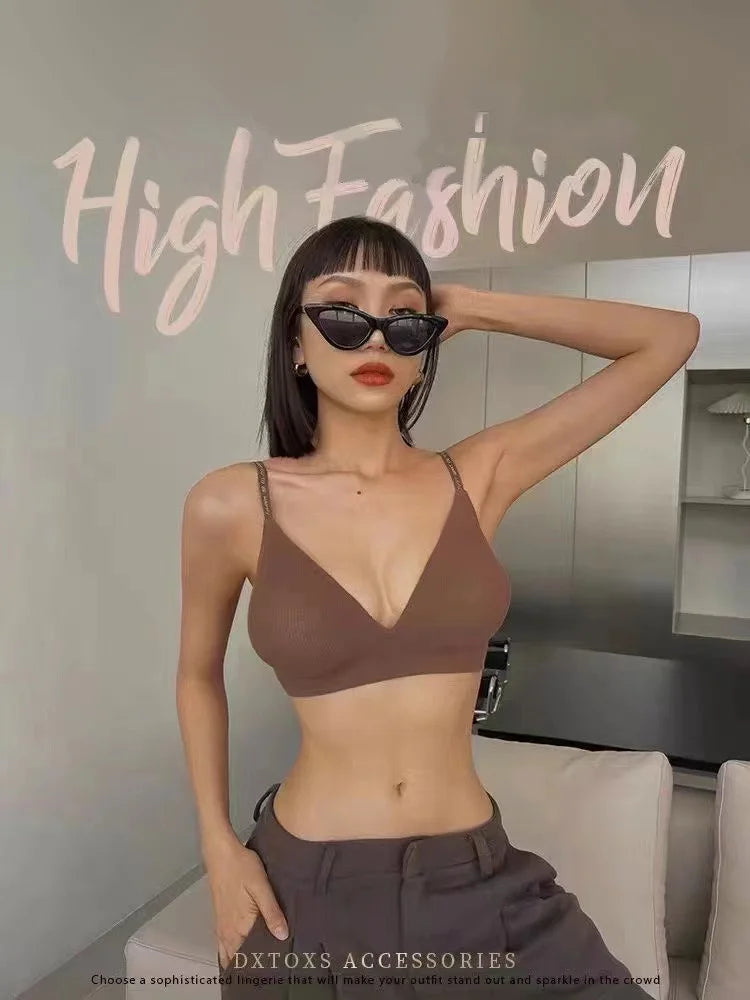 Deep V Neck Seamless Bralette