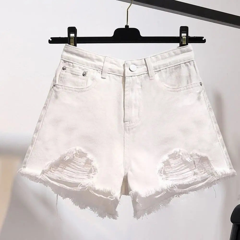 High Waist Casual Denim Cowboy Shorts for Women