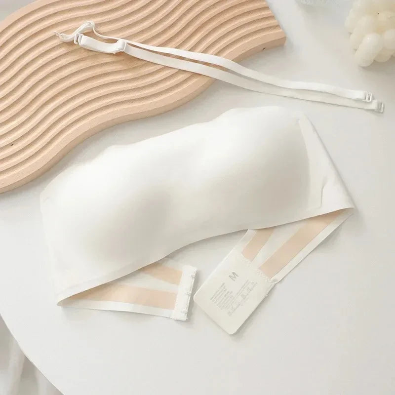 Women’s Seamless Strapless Tube Top Bra – Invisible Push Up Bralette