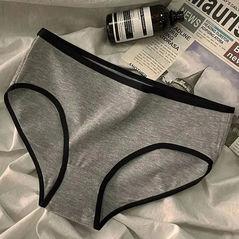 3pcs Cotton Brief Panties for Women – Soft Mid Waist Everyday Underwear