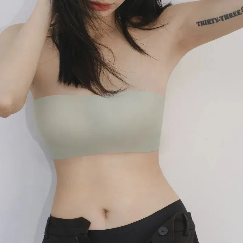 Women’s Seamless Strapless Tube Top Bra – Invisible Push Up Bralette