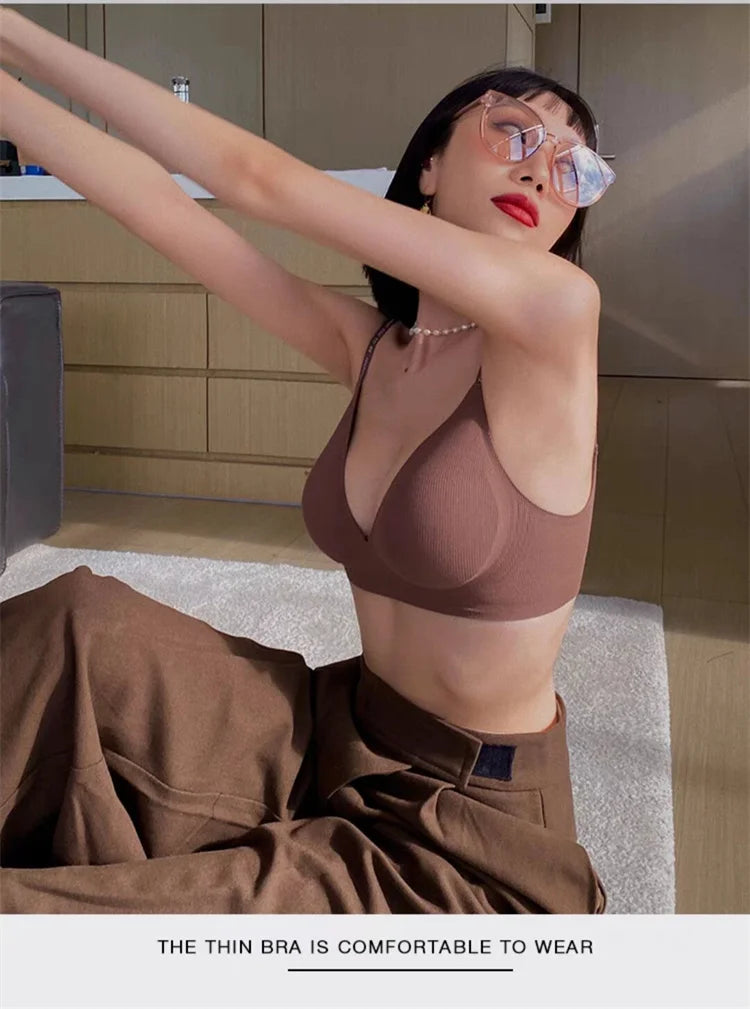 Deep V Neck Seamless Bralette