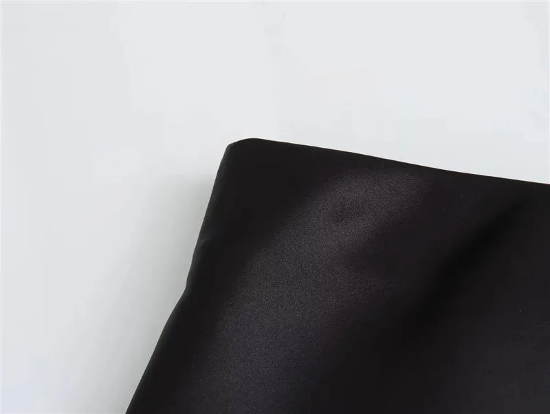 High Waist Satin Midi Skirt for Women – Black Elegant Office Skirt