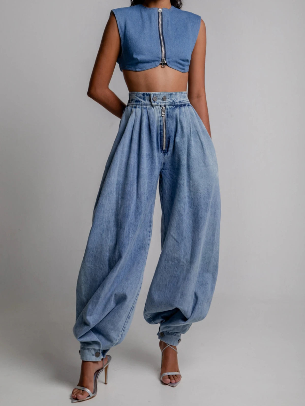 Vintage High Waist Loose Denim Harem Jeans for Women