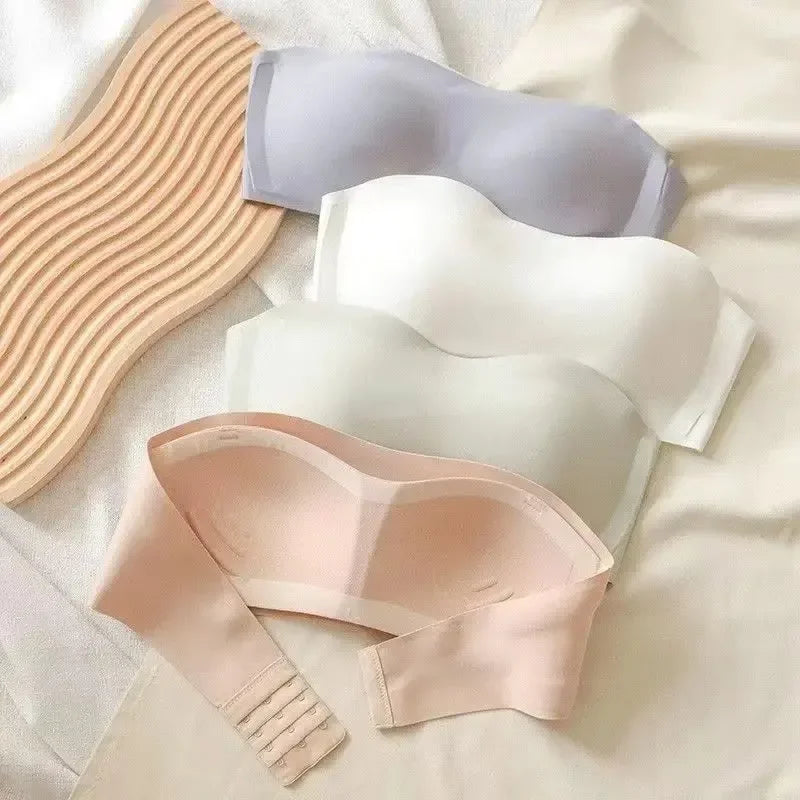 Women’s Seamless Strapless Tube Top Bra – Invisible Push Up Bralette