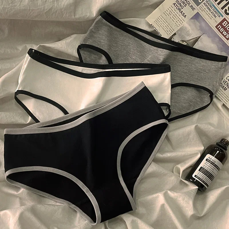 3pcs Cotton Brief Panties for Women – Soft Mid Waist Everyday Underwear