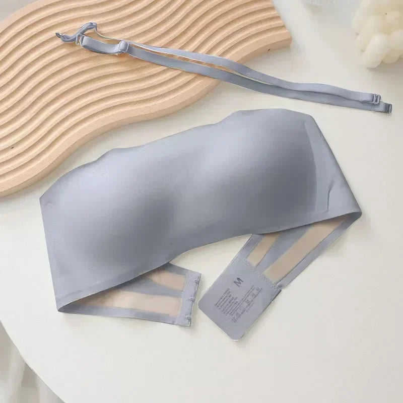 Women’s Seamless Strapless Tube Top Bra – Invisible Push Up Bralette
