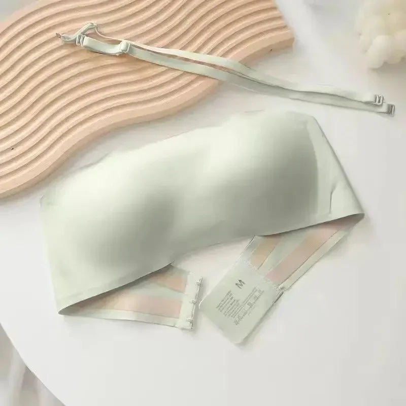 Women’s Seamless Strapless Tube Top Bra – Invisible Push Up Bralette
