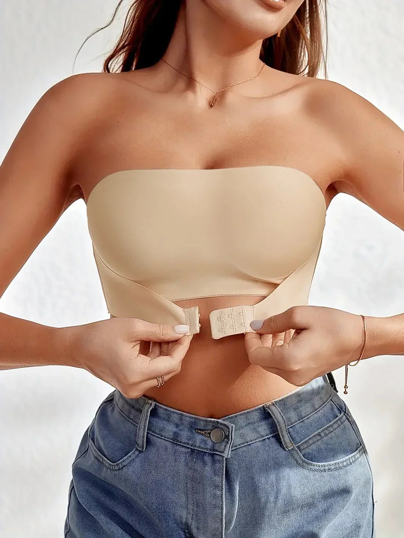 Strapless Seamless Front Button Bra