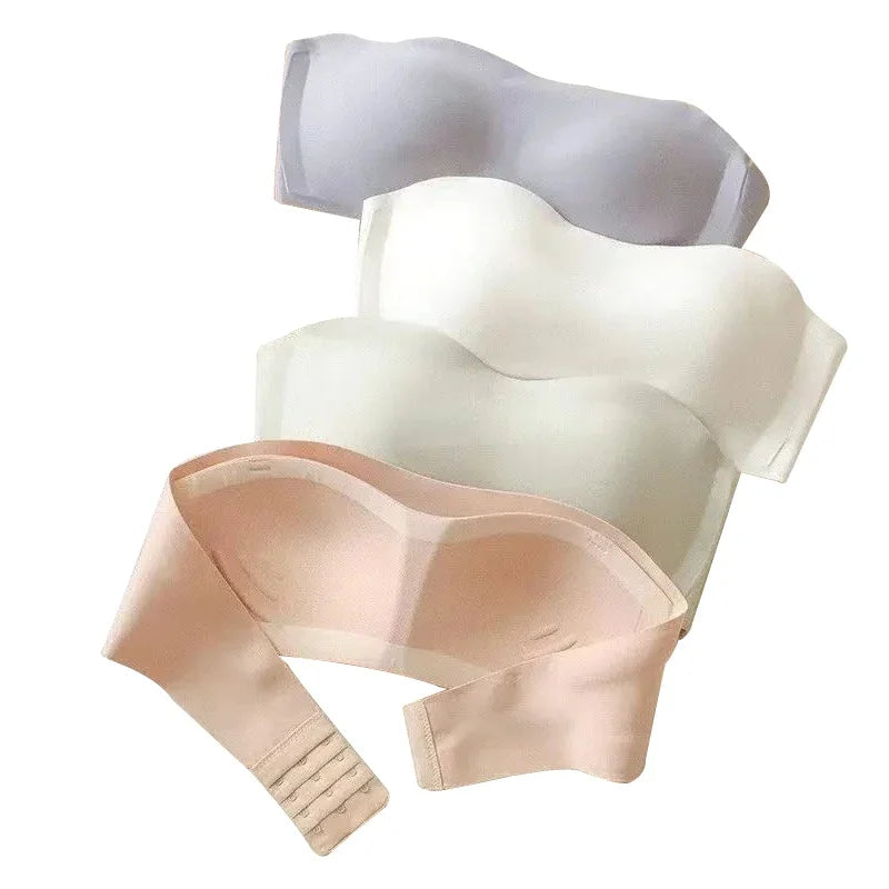 Women’s Seamless Strapless Tube Top Bra – Invisible Push Up Bralette