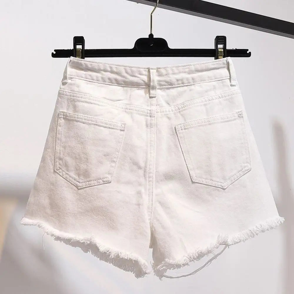 High Waist Casual Denim Cowboy Shorts for Women